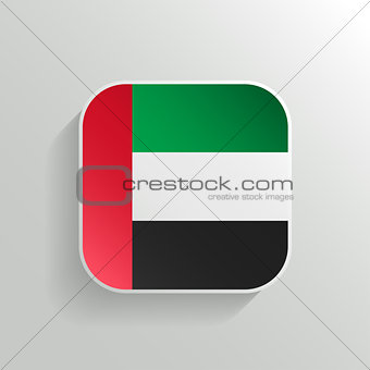 Vector Button - United Arab Emirates Flag Icon on White Background