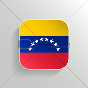 Vector Button - Venezuela Flag Icon on White Background