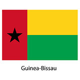 Flag  of the country  guinea bissau. Vector illustration. 