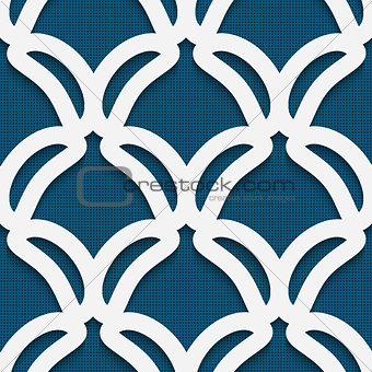 White shape on textured blue background