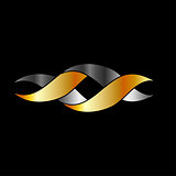 Twisted ribbon- abstract logo in gold