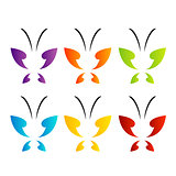 Butterfly logo in rainbow colors