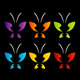 Butterfly logo in rainbow colors