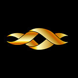 Twisted ribbon- abstract logo in gold