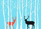 Reindeer Christmas card, vector