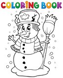 Coloring book snowman theme 1