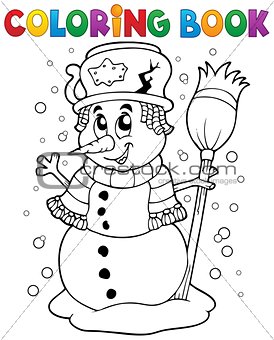 Coloring book snowman theme 1