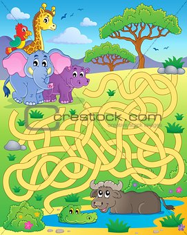 Maze 16 with tropical animals