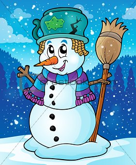 Winter snowman theme image 7