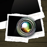 camera lens with photos
