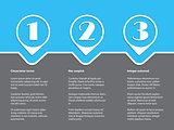 Simple infographic with white grades on blue gray background