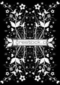 Abstract floral background with banner