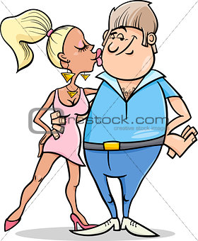couple in love cartoon illustration