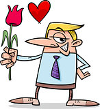 man in love cartoon illustration