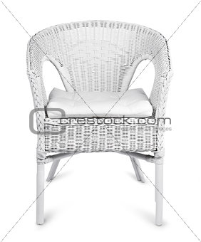 White wicker chair isolated