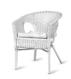 White wicker chair isolated