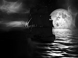 Sailboat at Moonlit Night 