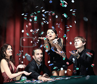 Young people have a good time in casino