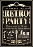 template for a retro party, concert, events