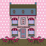 vector Restaurant facade. Background. Retro style illustration