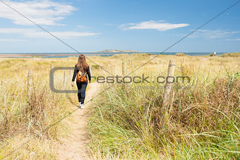 Woman entering in the pathway