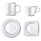 Set of cups and plates