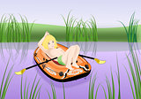 Kid in Inflatable Boat