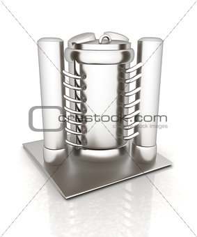 3d abstract metal pressure vessel