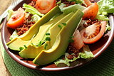 salad with avocado,tomatoes, lettuce,rice