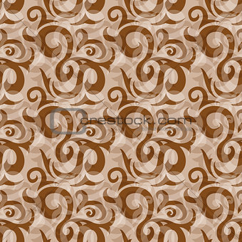 Seamless brown abstract ornate pattern