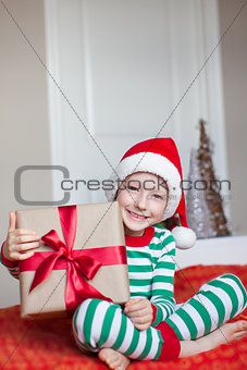 kid at christmas