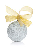 Christmas bauble with gold ribbon