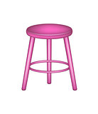 Retro stool in pink design
