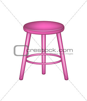 Retro stool in pink design