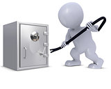 3D Morph Man breaking into a safe