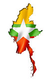 Burma Myanmar flag map