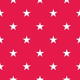 Tile vector pattern with white stars on pink background