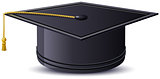 One mortarboard isolated