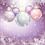 vector winter holiday illustration of christmas balls.