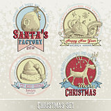 set of Christmas emblems and designs