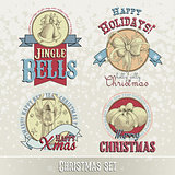 set of Christmas emblems and designs