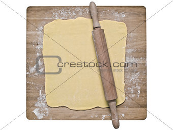 puff pastry dough on baking board