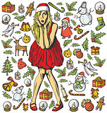 Christmas Card With Woman