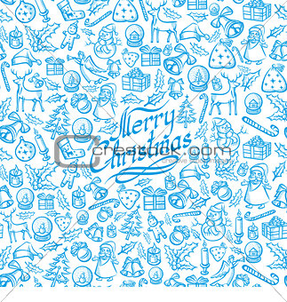 Vector Seamless Christmas and New Year Card