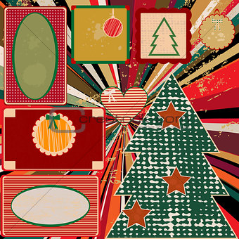 Vintage Christmas background with frames