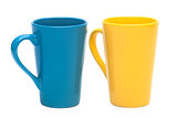 yellow and blue mug