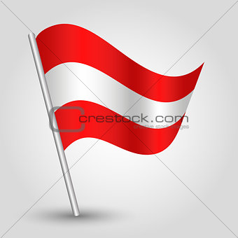 vector 3d waving austrian flag on pole
