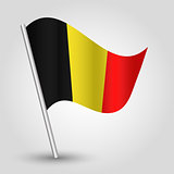 vector 3d waving belgian flag on pole