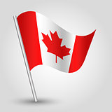 vector 3d waving canadian flag on pole
