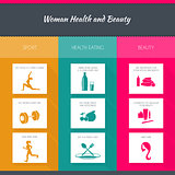 Health and woman beauty infographics